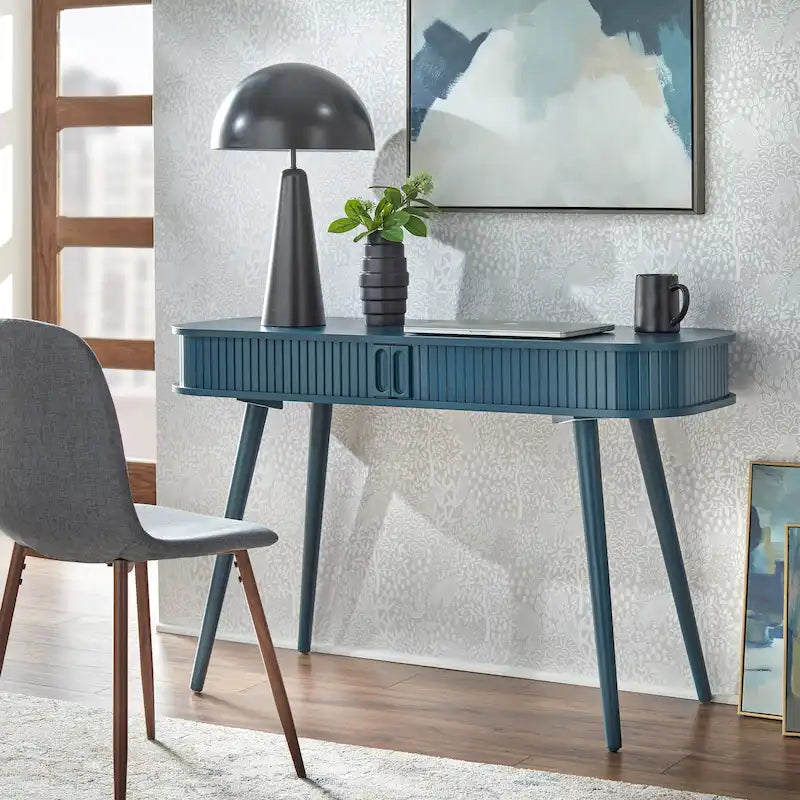 Mid-Century Modern Desk with Sliding Storage