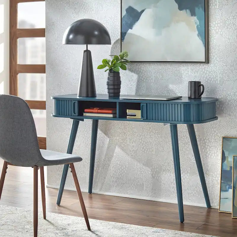 Mid-Century Modern Desk with Sliding Storage