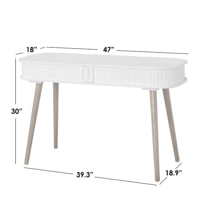 Mid-Century Modern Desk with Sliding Storage