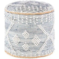 Sibille Bohemian Denim 18-inch Cylinder Pouf