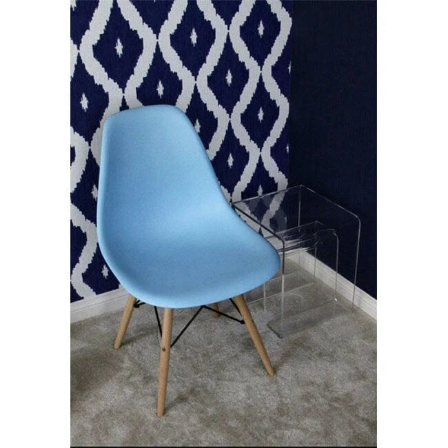 Set of 2 Mid-Century Modern Armless Dining Chairs with Wooden Legs
