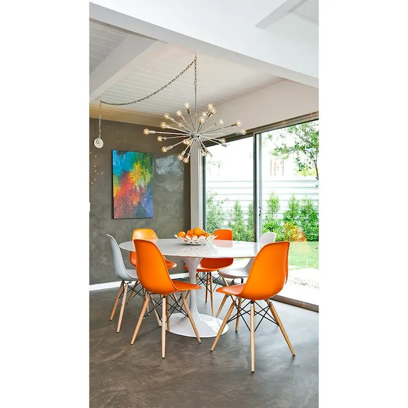 Set of 2 Mid-Century Modern Armless Dining Chairs with Wooden Legs