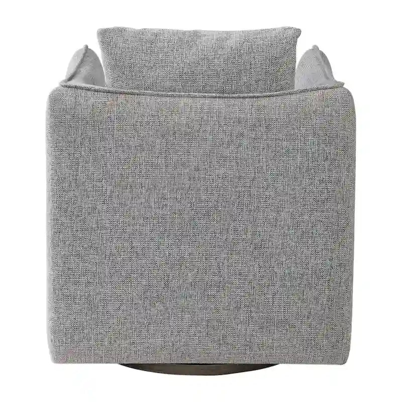 29 Wide Shelter Arm Wood Frame Swivel Accent Chair