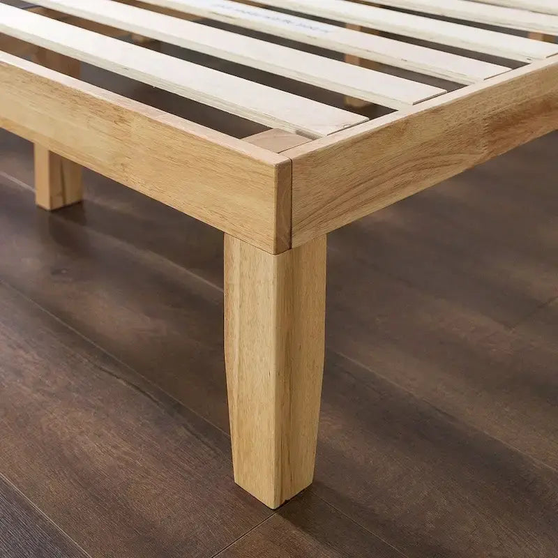 King Size Solid Wood Platform Bed Frame in Natural Finish