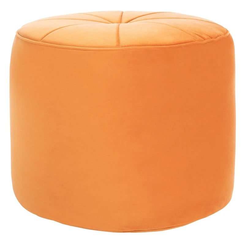 Velvet Cylinder Pouf Ottoman