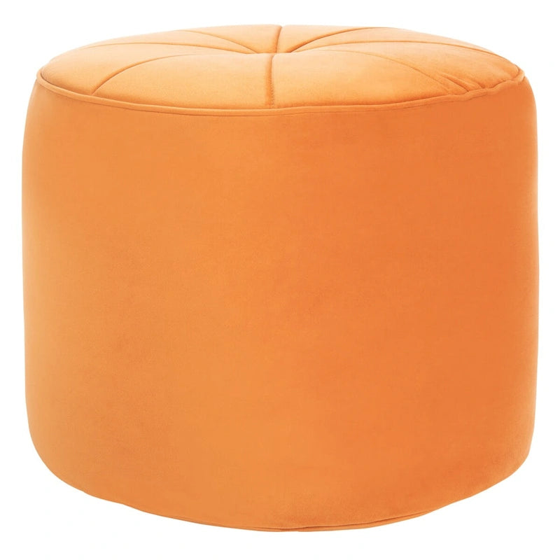 Velvet Cylinder Pouf Ottoman