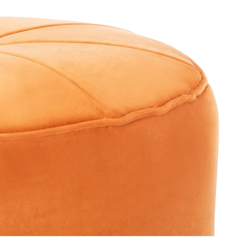 Velvet Cylinder Pouf Ottoman