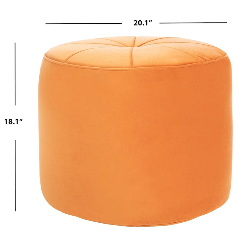 Velvet Cylinder Pouf Ottoman