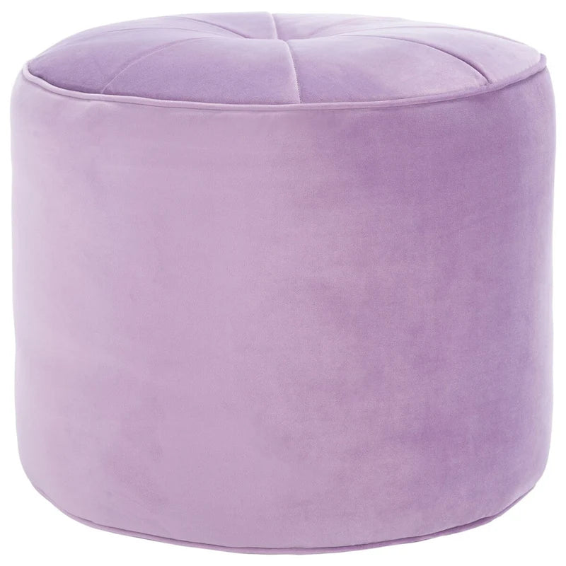 Velvet Cylinder Pouf Ottoman
