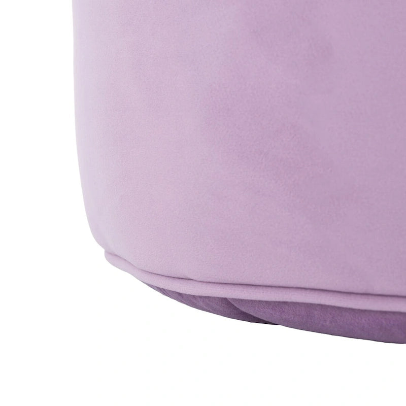 Velvet Cylinder Pouf Ottoman