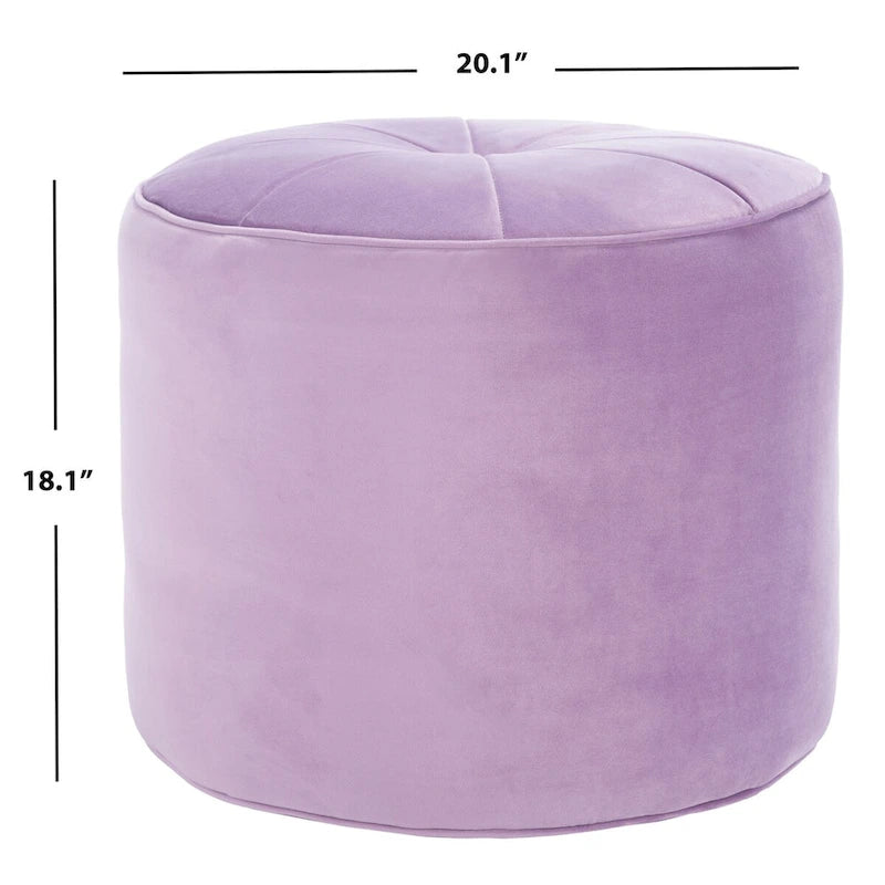 Velvet Cylinder Pouf Ottoman