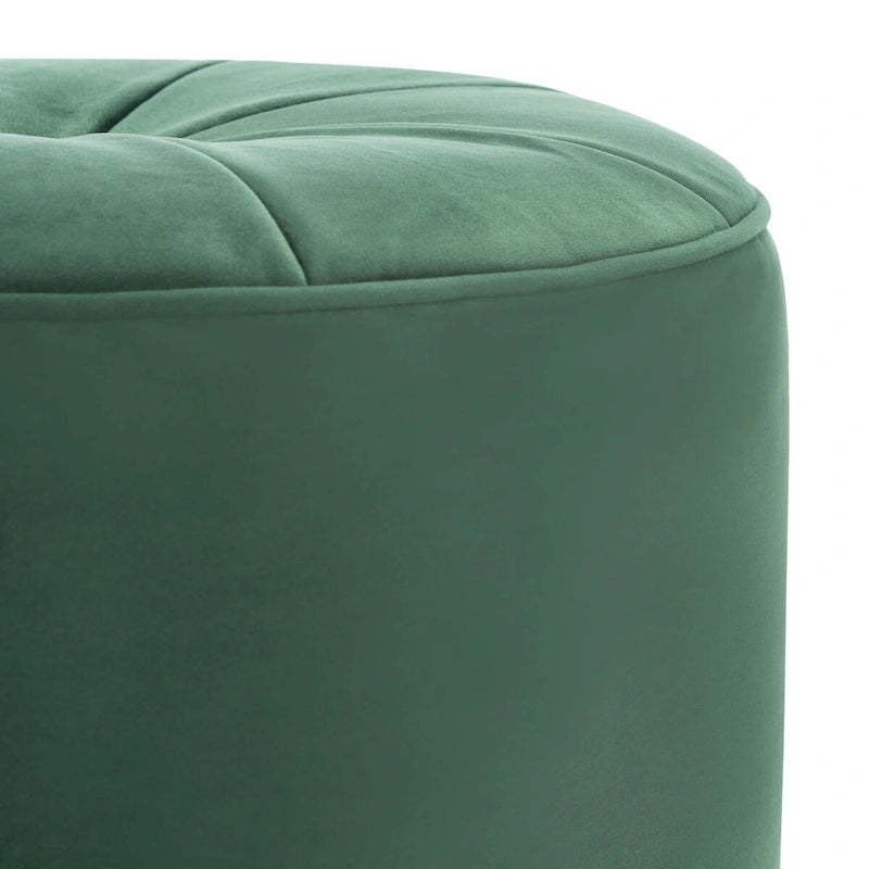 Velvet Cylinder Pouf Ottoman