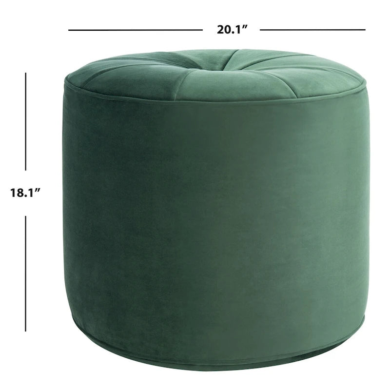Velvet Cylinder Pouf Ottoman