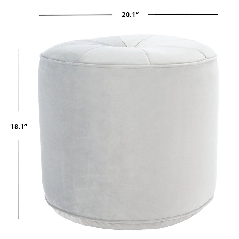 Velvet Cylinder Pouf Ottoman