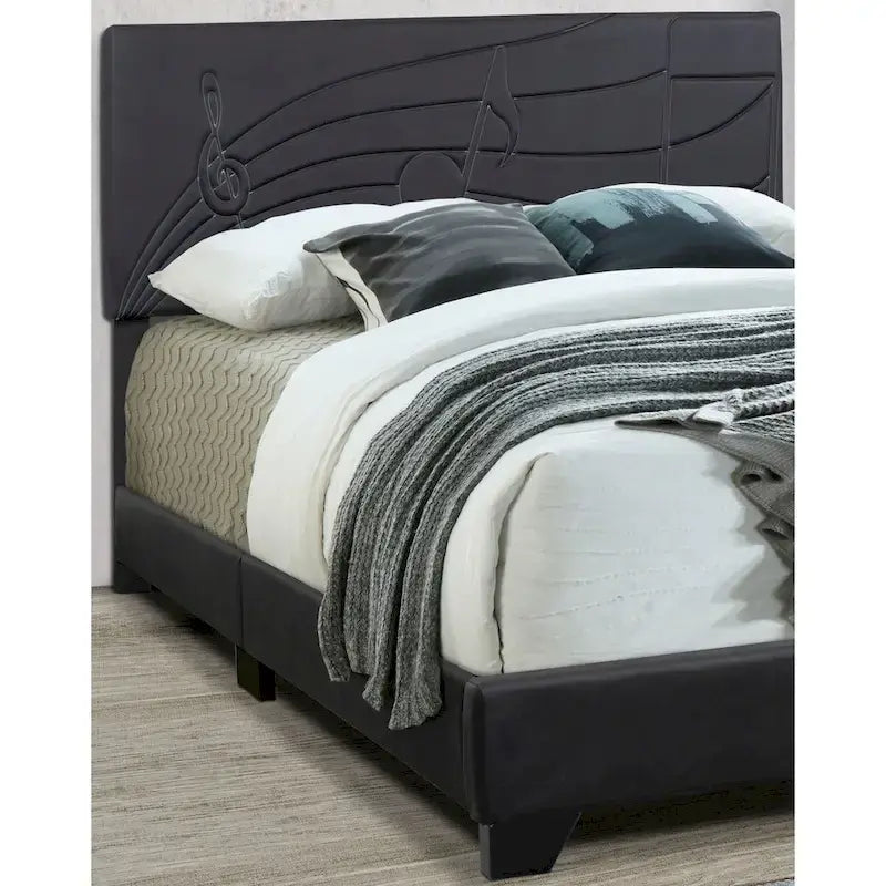 Upholstered Black Bed