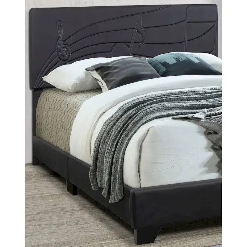 Upholstered Black Bed