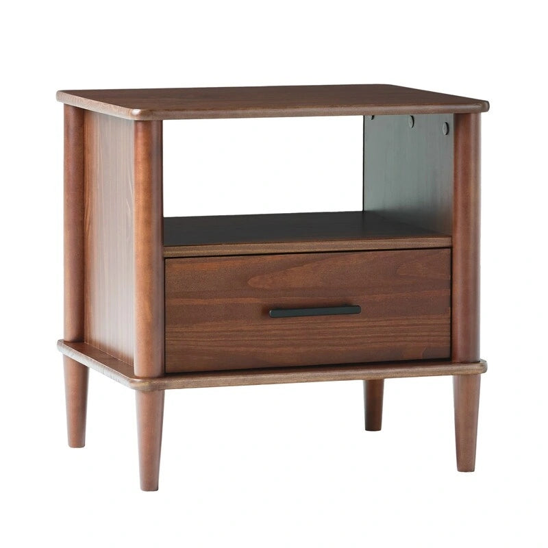 Transitional Solid Pine Wood Nightstand