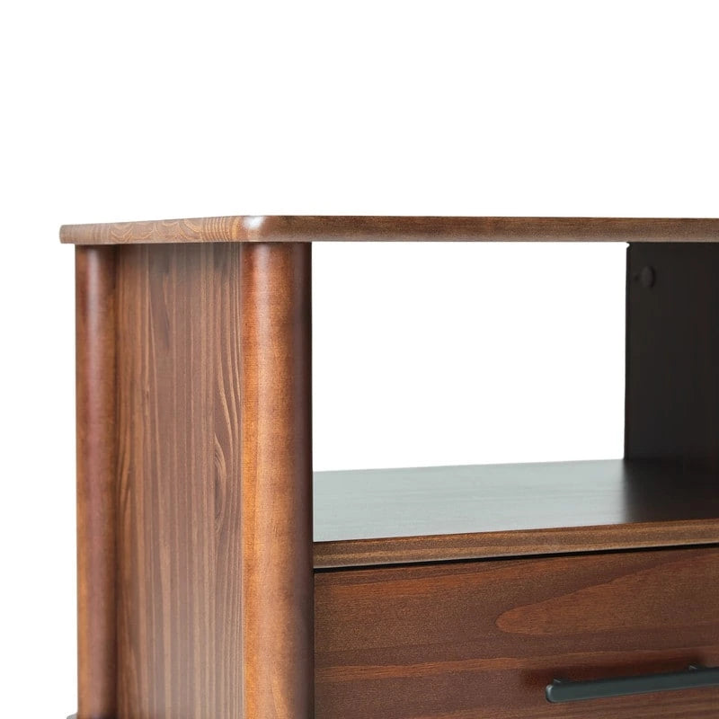 Transitional Solid Pine Wood Nightstand