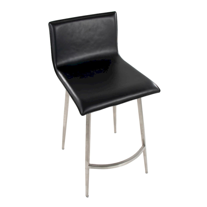 Upholstered Fixed-Height Swivel Counter Stools (Set of 2)
