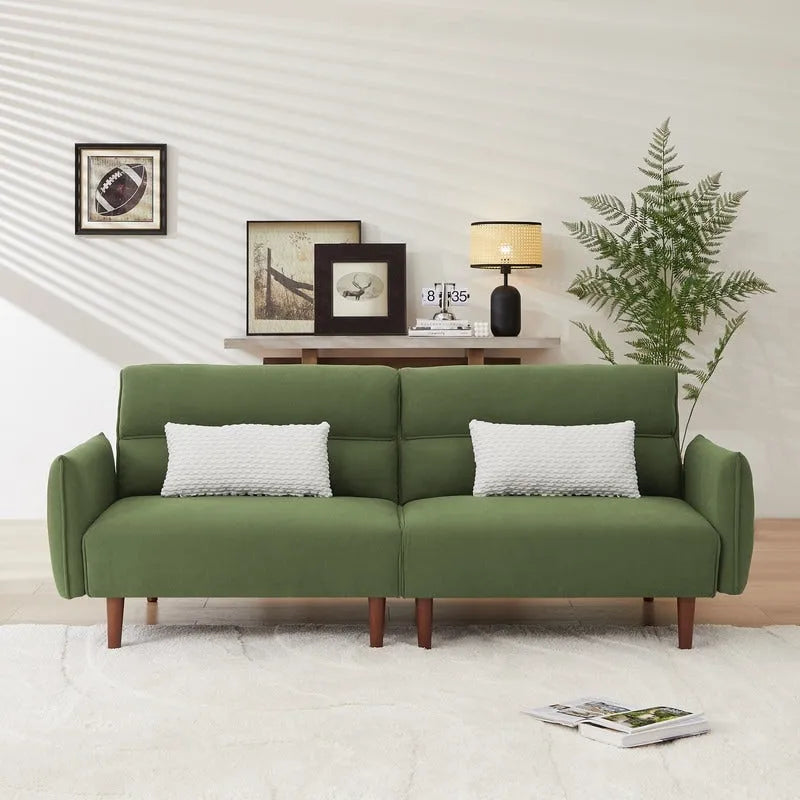 Convertible Futon Sofa Bed with 2 Pillows