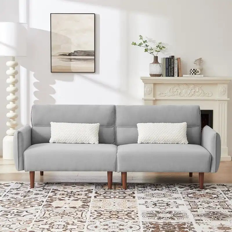 Convertible Futon Sofa Bed with 2 Pillows