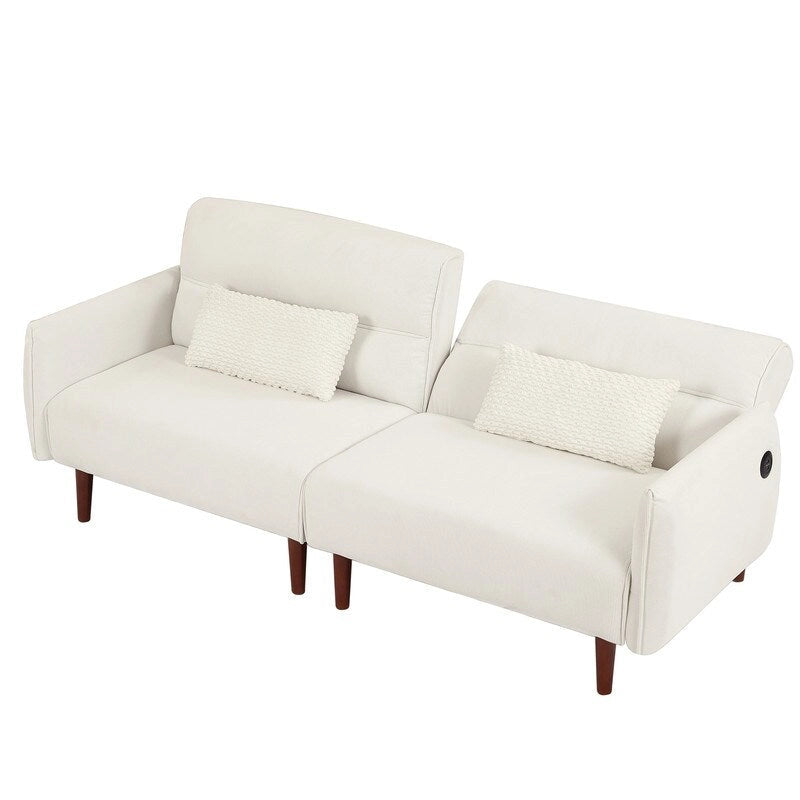 Convertible Futon Sofa Bed with 2 Pillows