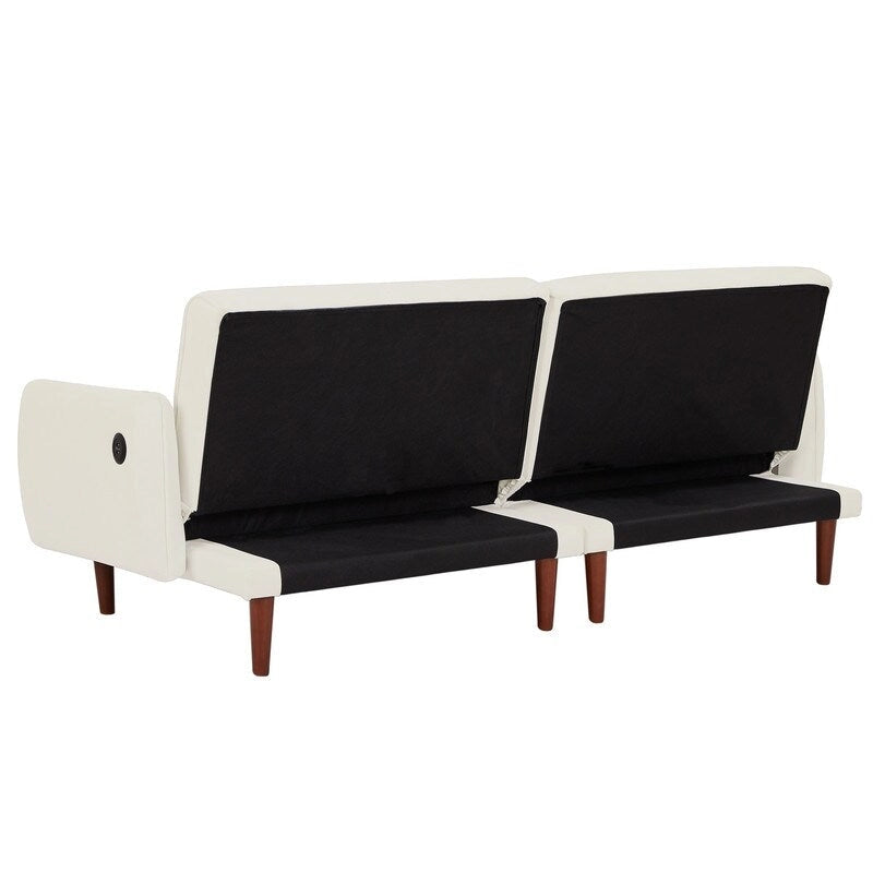 Convertible Futon Sofa Bed with 2 Pillows