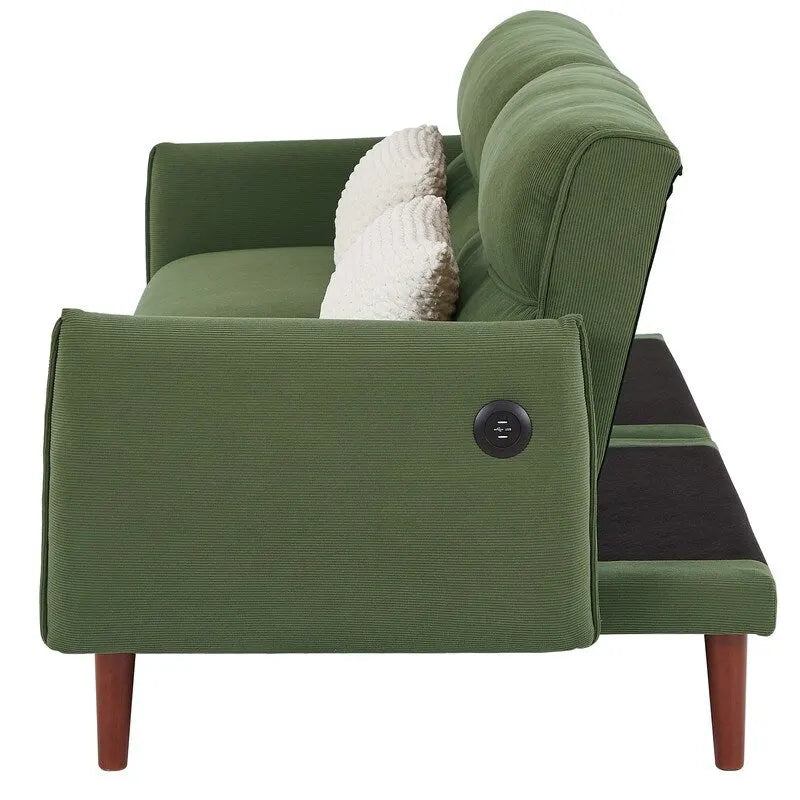 Convertible Futon Sofa Bed with 2 Pillows