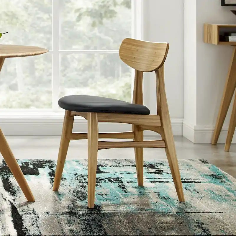 Solid Bamboo Dining Chair, Golden, Set of 2