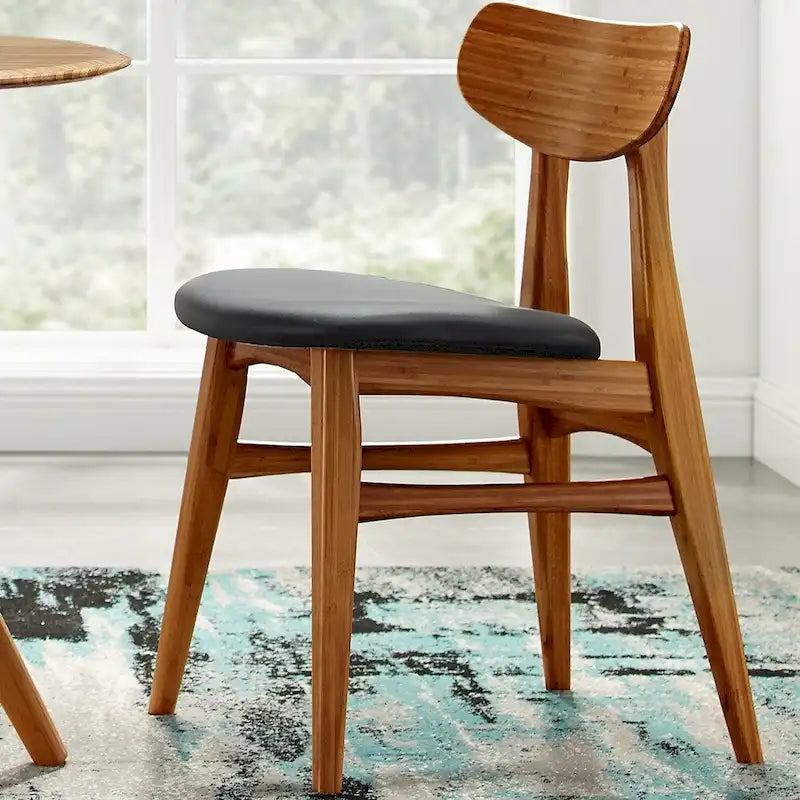 Solid Bamboo Dining Chair, Golden, Set of 2