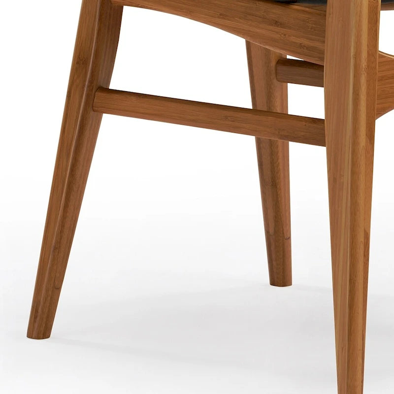 Solid Bamboo Dining Chair, Golden, Set of 2