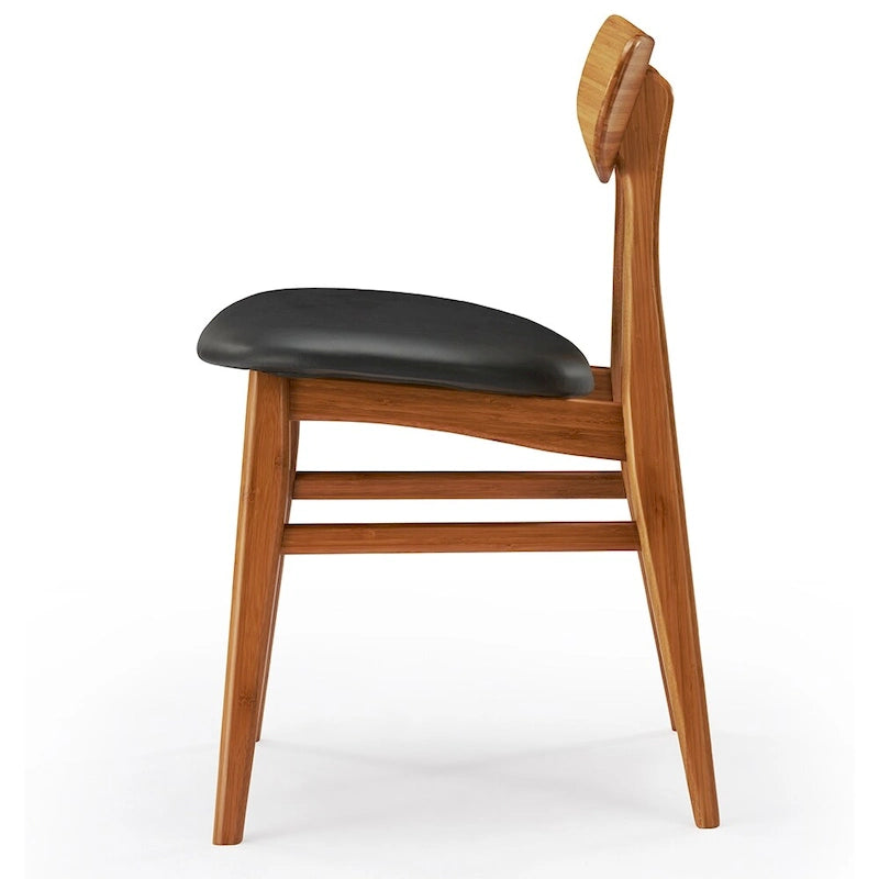 Solid Bamboo Dining Chair, Golden, Set of 2