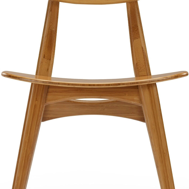 Solid Bamboo Dining Chair, Golden, Set of 2