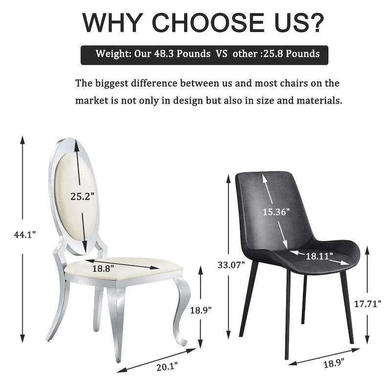 White Faux Leather Dining Chairs with Silver Cabriole Legs