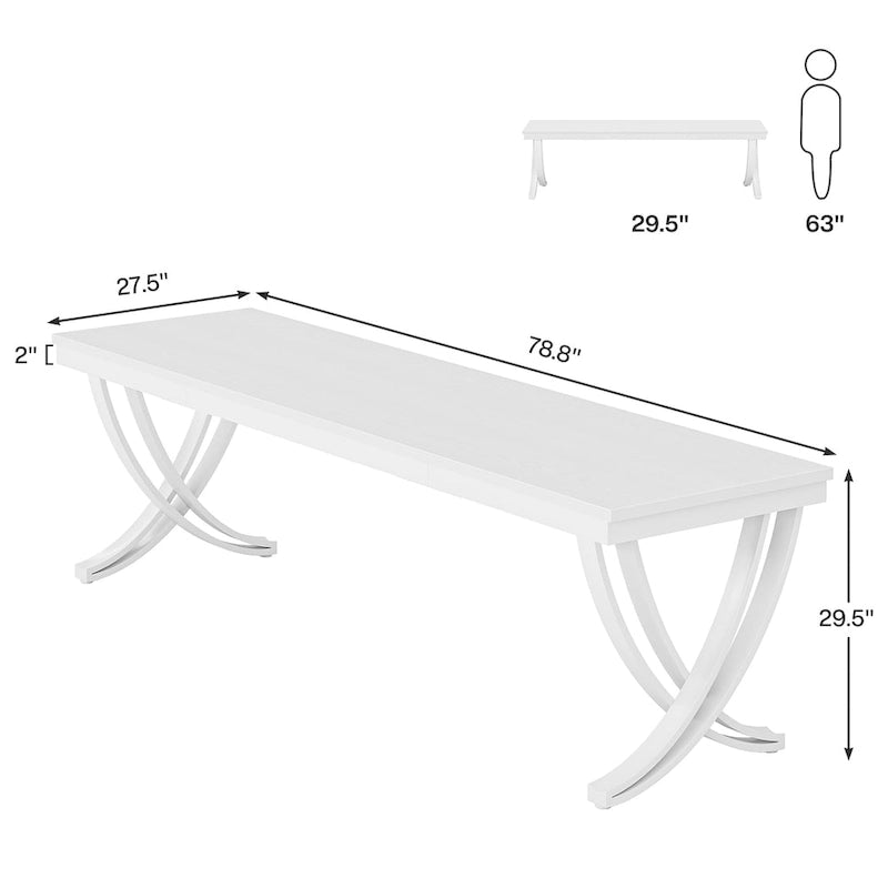 78-Inch Rectangular Conference Table for 6–8 People