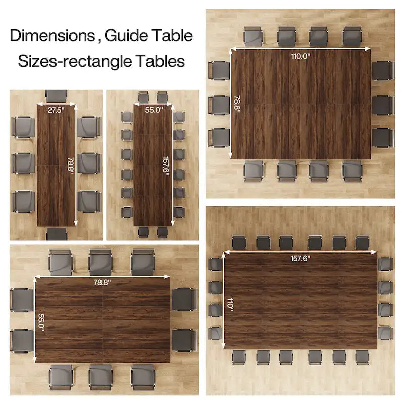 78-Inch Rectangular Conference Table for 6–8 People