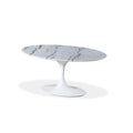 White Oval Marble Pedestal Dining Table