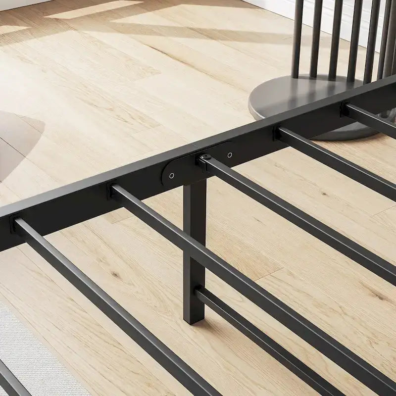 Twin Size Bed Frame with Storage Headboard and Charging Station