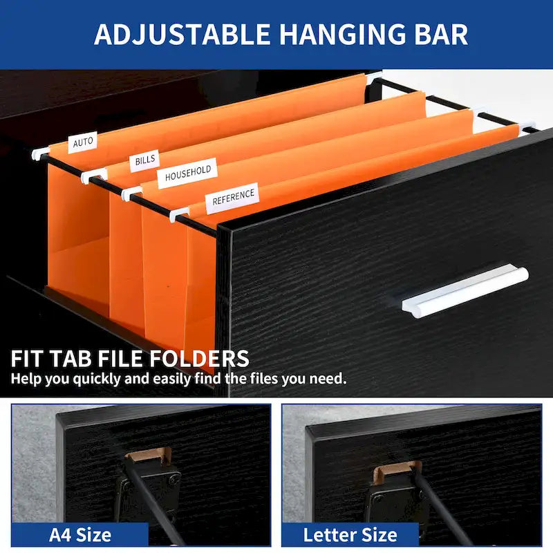 Vertical 4-Drawer Locking File Cabinet for Letter and A4 Files