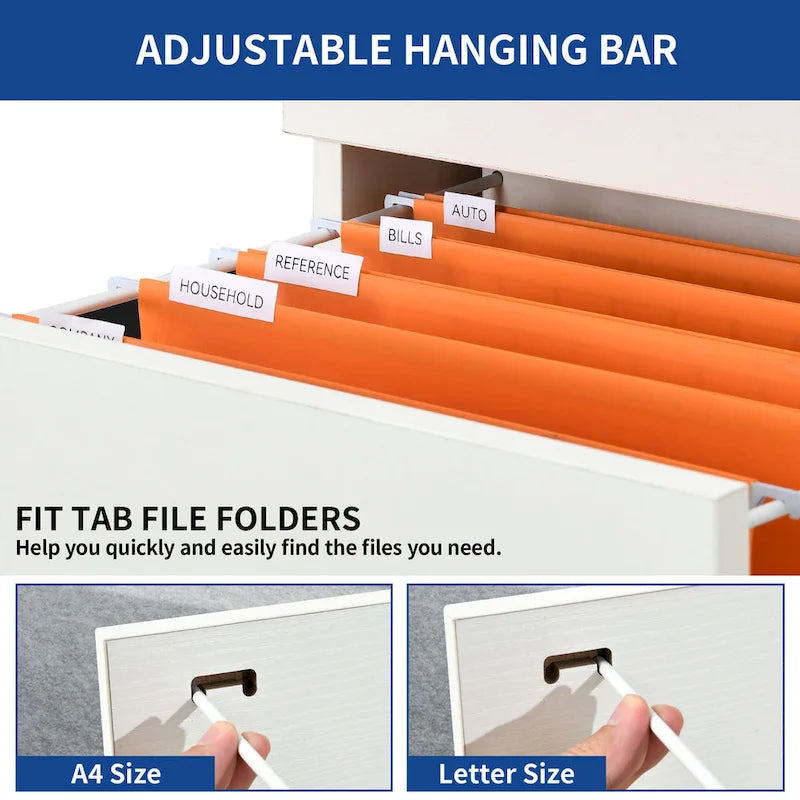 Vertical 4-Drawer Locking File Cabinet for Letter and A4 Files
